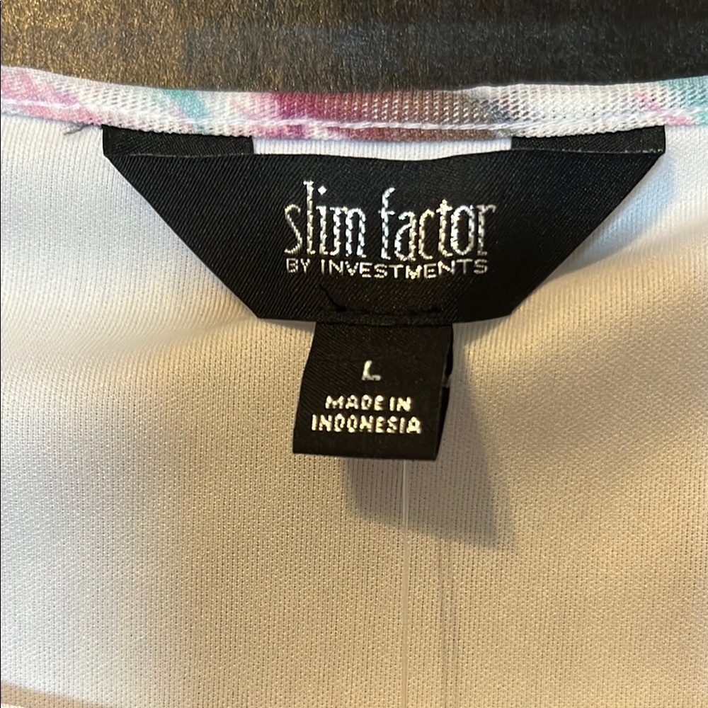 Slim Factor by Investments Multicolor Patterned Blouse Large NWT - Picture 6 of 13